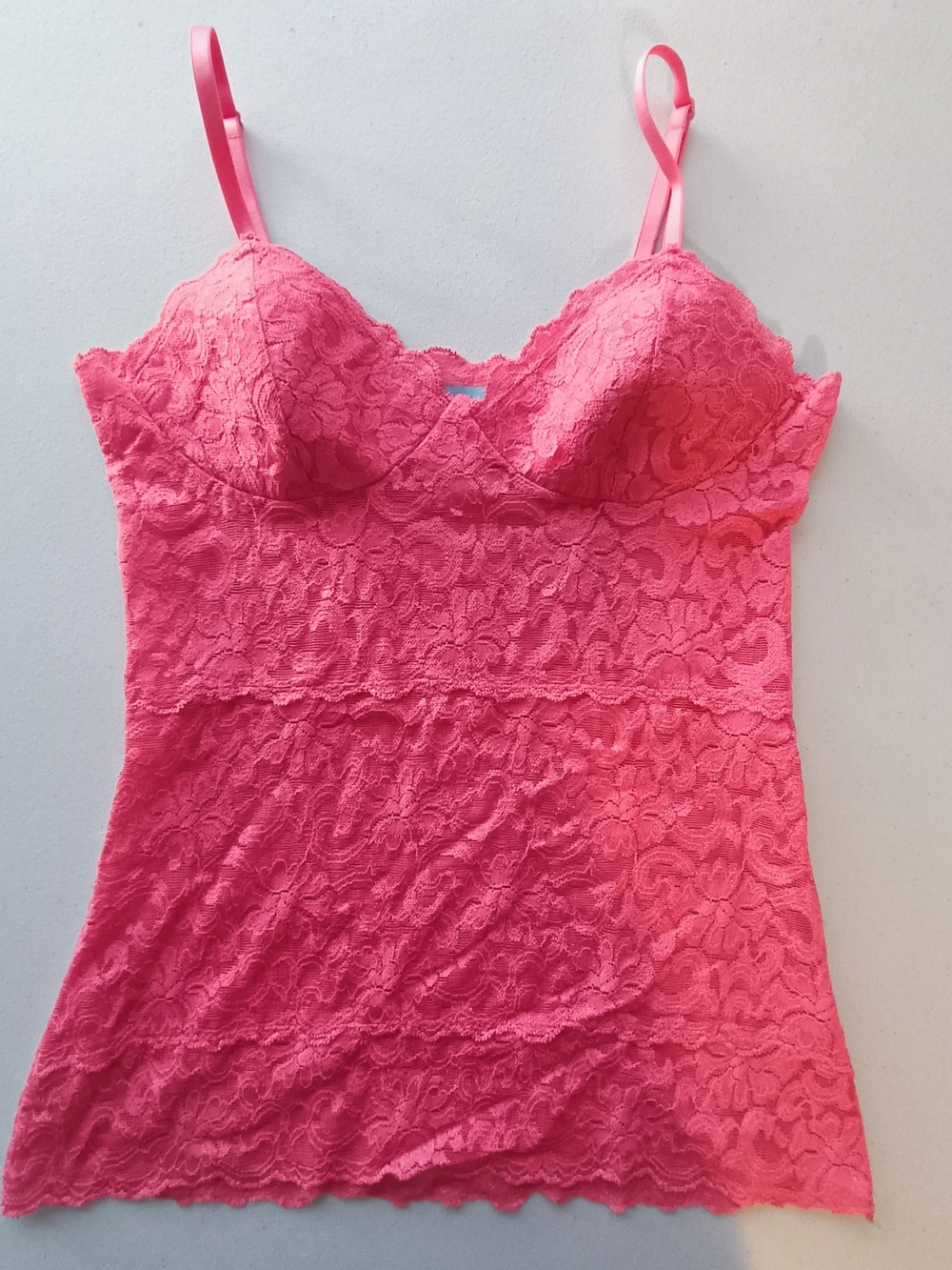 VINTAGE Marciano True Y2K Hot Pink Lace Bustier Cami Top - Made in Canada - M